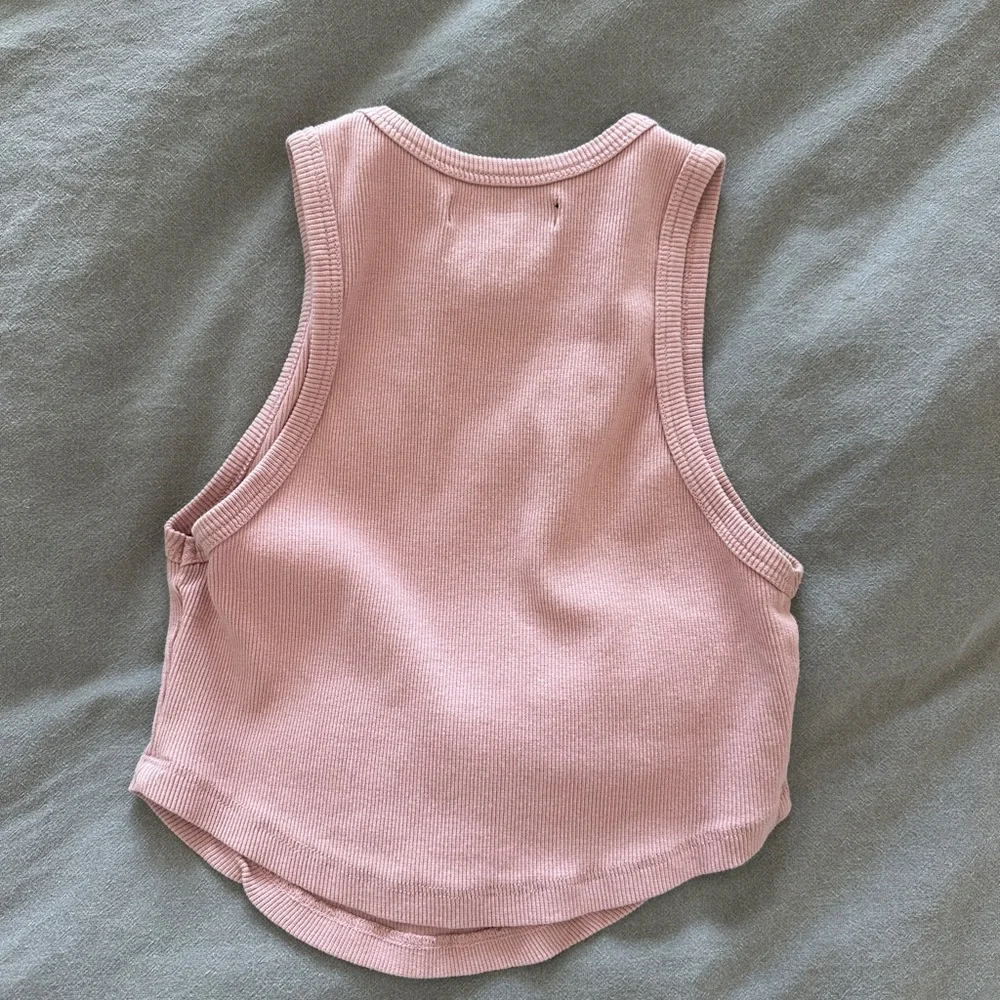 Essentials Blush Ribbed Tank Top - Picture 2 of 3